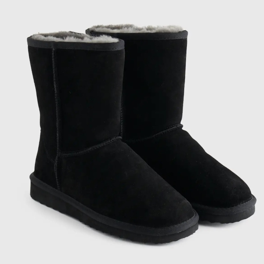 QUINCE NWT Australian shearling mid calf boot -black -8